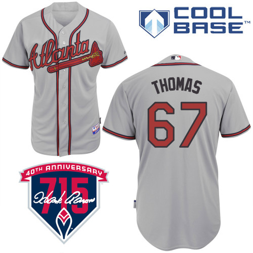 Ian Thomas #67 MLB Jersey-Atlanta Braves Men's Authentic Road Gray Cool Base Baseball Jersey